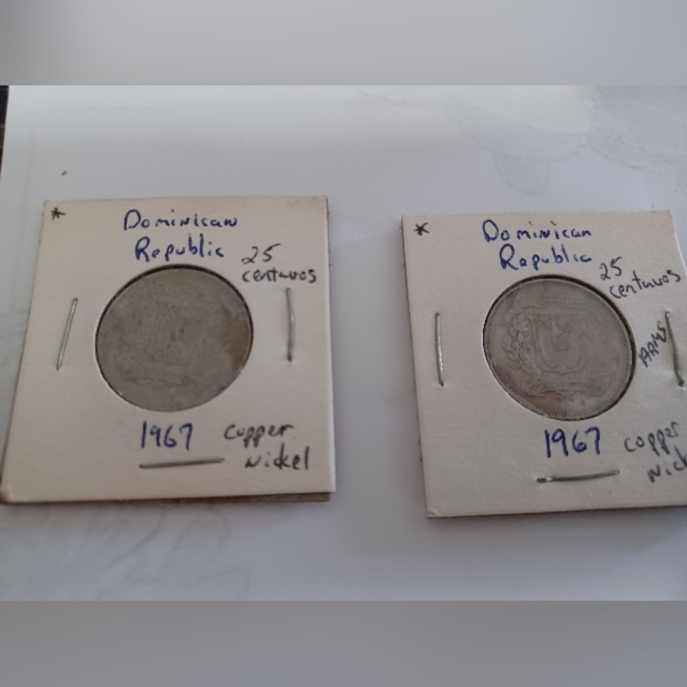 Dominican Republic 25 Centavos Coins 1967